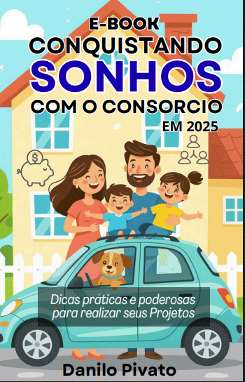 Ebook "Conquistando sonhos com o consórcio" para planejar a realização da casa própria e aquisição de bens.